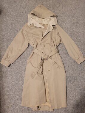 Tan Trench Coat Jacket Vintage Womens M London Fog